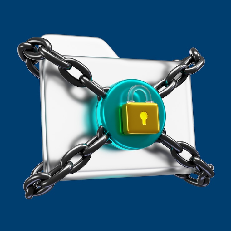 Bezpłatny plik PSD 3d renderowanie ikony bezpieczeństwa cybernetycznego