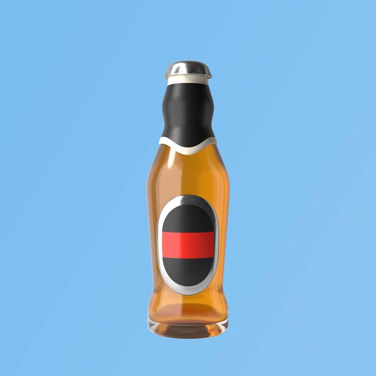 Bezpłatny plik PSD 3d renderowanie ikony butelki piwa oktoberfest