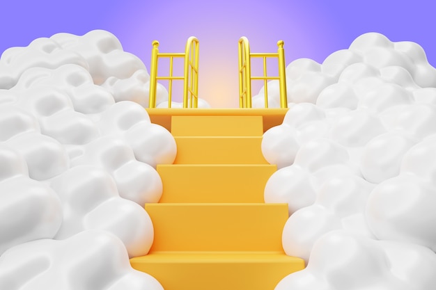 Bezpłatny plik PSD 3d renderowanie ilustracji nieba