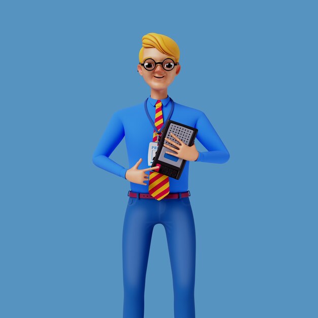 3D renderowanie karykatury dziennikarskiej