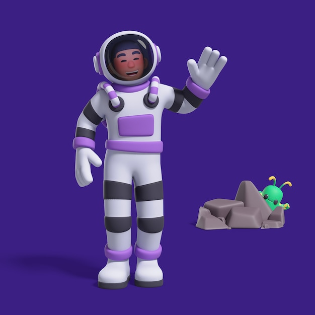 3D renderowanie postaci astronauty.