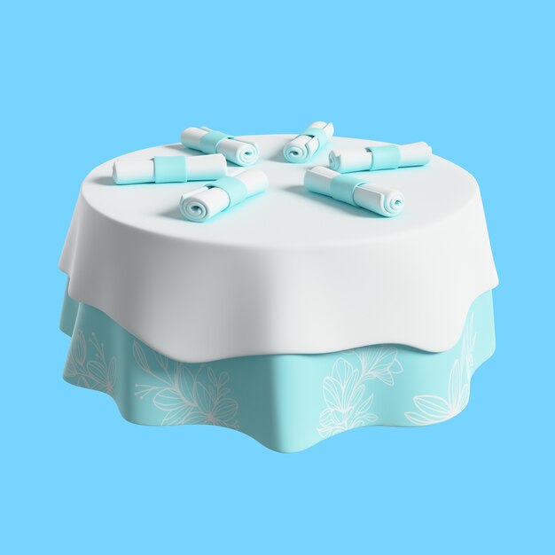 3D ślubna ilustracja stołu