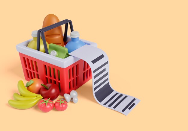 3D supermarket martwa tło