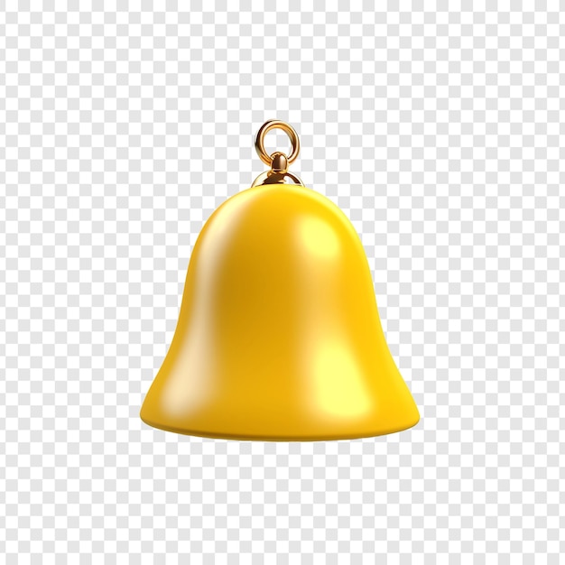 Bezpłatny plik PSD 3d żółty dzwonek wyizolowany na przezroczystym tle