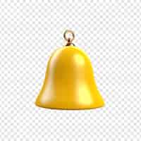 Bezpłatny plik PSD 3d żółty dzwonek wyizolowany na przezroczystym tle