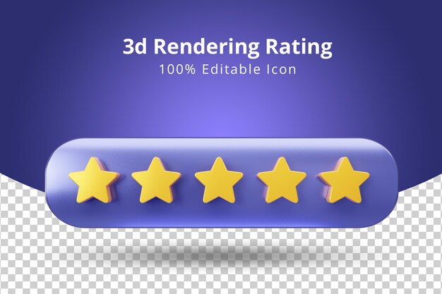 5 gwiazdek ikona renderowania 3d
