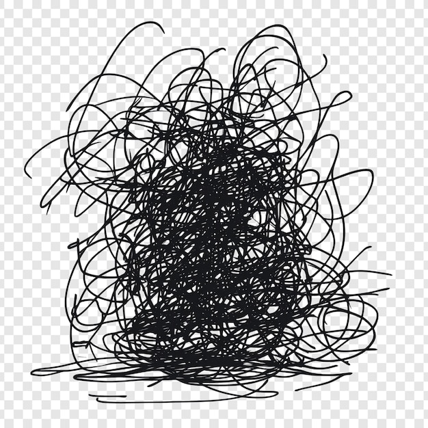 Abstract Black Scribble Zdezorientowany chaos linii i krzywych