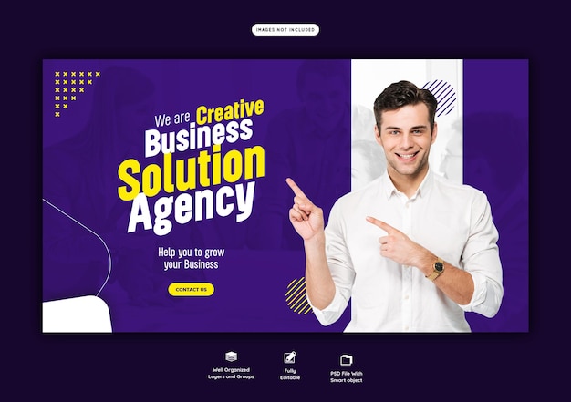 Agencja marketingu cyfrowego i szablon korporacyjnego banera internetowego