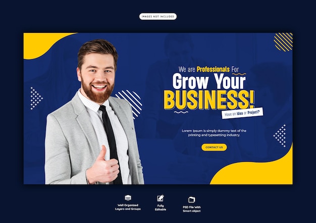 Agencja marketingu cyfrowego i szablon korporacyjnego banera internetowego