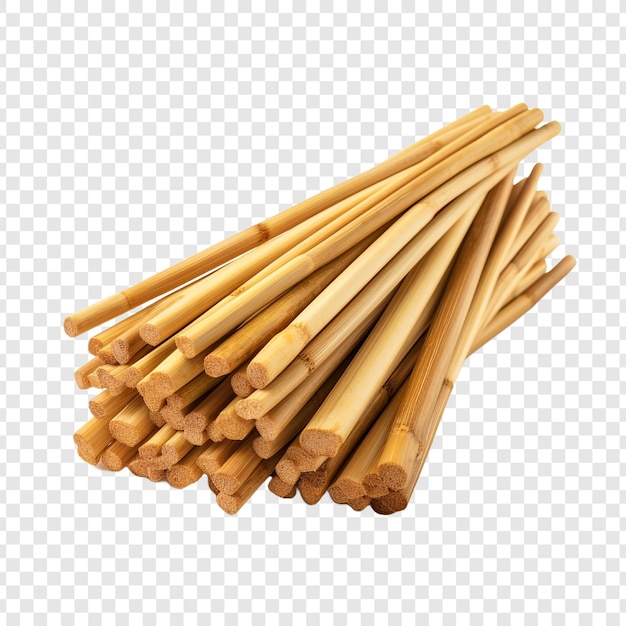 Bezpłatny plik PSD bambusowe kije używane do szczypania żywności z selektywną izolacją na przezroczystym tle