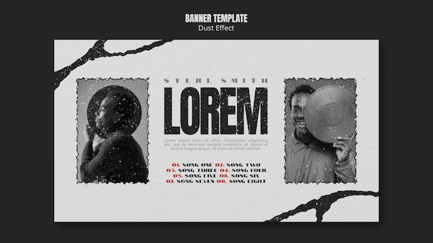 Baner albumu muzycznego z efektem kurzu
