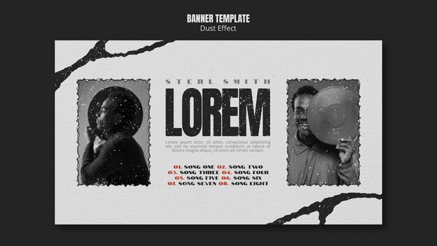 Baner albumu muzycznego z efektem kurzu