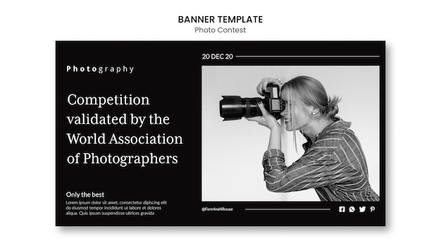 Bezpłatny plik PSD baner poziomy konkursu fotograficznego