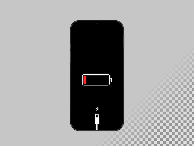 Bezpłatny plik PSD baner z ładowaniem telefonu w kolorze czarnym z płaskimi ikonami