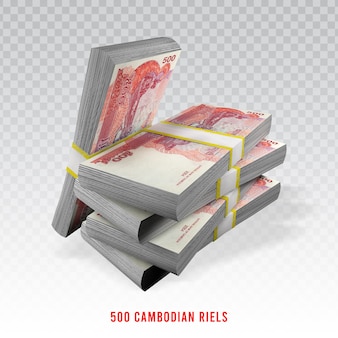 Banknoty 500r pieniądze khmerskie