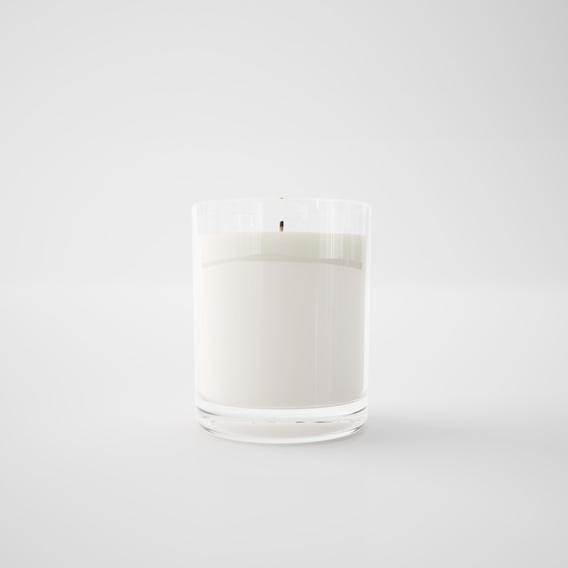 Biała świeca w szklance