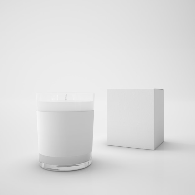 Białe pudełko i świeca