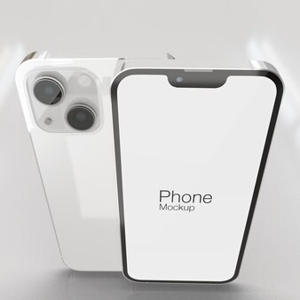 Biały realistyczny projekt makiety smartfona psd
