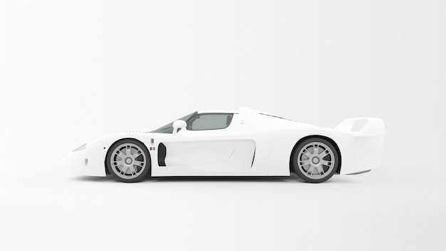 Biały samochód na białym tle