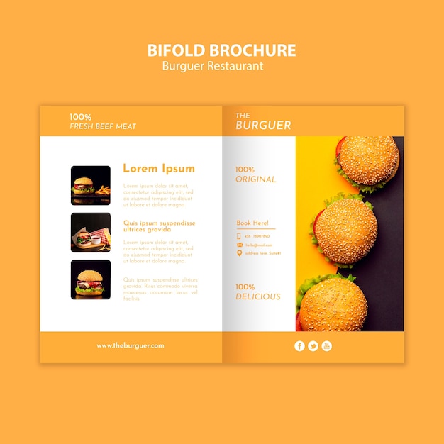 Bifold Broszura Smaczna Restauracja Burger