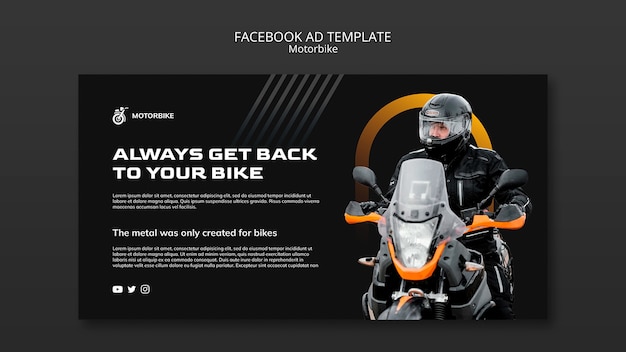 Biznes motocyklowy szablon facebook