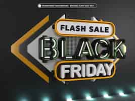 Bezpłatny plik PSD black friday flash sale z edytowalnym tekstem