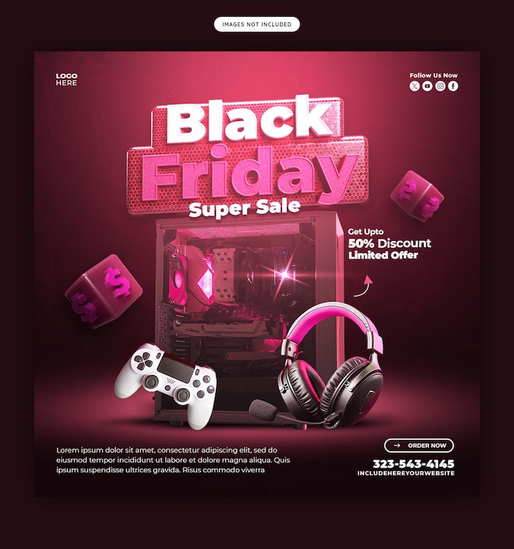 Bezpłatny plik PSD black friday super sprzedaż banner mediów społecznościowych lub szablon postów na instagramie