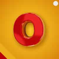 Bezpłatny plik PSD błyszczący czerwony alfabet z żółtą 3d literą o
