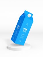Bezpłatny plik PSD błyszczący papier tetra pack makieta opakowania kartonowego mleka