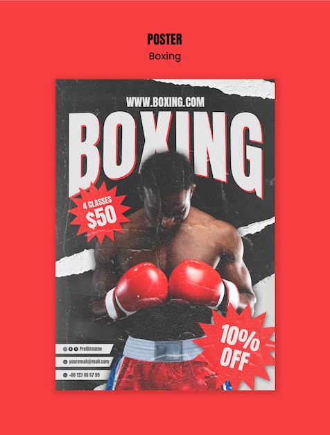 Bezpłatny plik PSD boxing club template