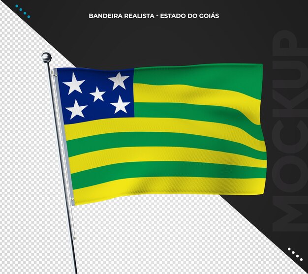 Brazylijska flaga państwowa 3d realistyczna Piaui Brazylia.
