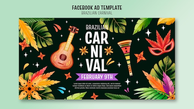 Bezpłatny plik PSD brazylijski szablon karnawału na facebooku