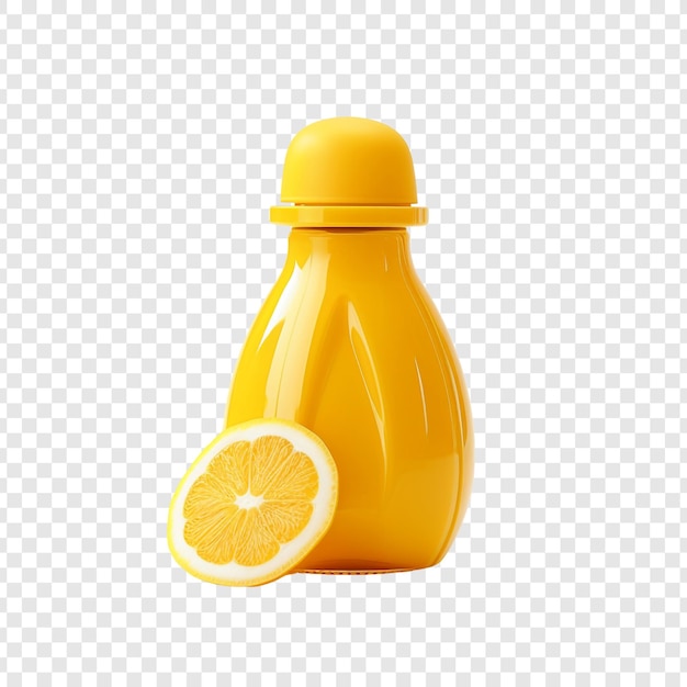 Bezpłatny plik PSD butelka do wyciskania soku z cytryny izolowana na przezroczystym tle