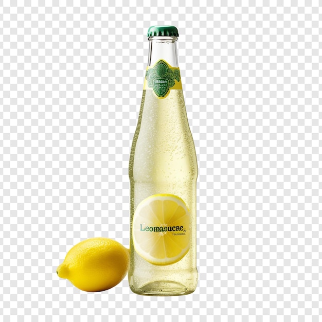 Butelka Gazowanej Lemoniady Wyizolowana Na Przezroczystym Tle