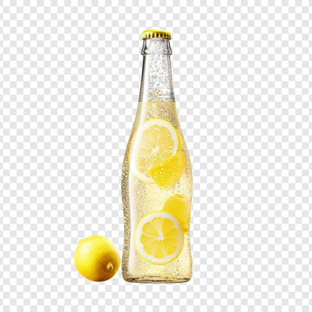 Butelka Lemoniady Musującej Izolowana Na Przezroczystym Tle