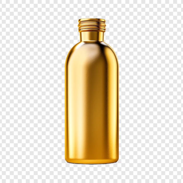 Bezpłatny plik PSD butelka złotego koloru jest wyizolowana na przezroczystym tle