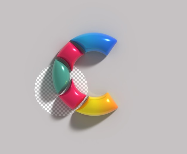 C Logo Tożsamość marki Korporacyjny render 3D Logo firmy