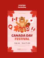 Bezpłatny plik PSD canada day template design