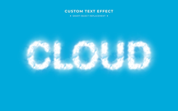 Bezpłatny plik PSD chmura efekt tekstowy 3d