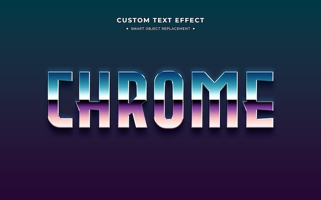 Chromowany Efekt Tekstu 3d W Stylu Retro