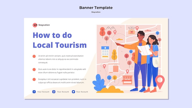 Ciesz Się Szablonem Banera Lokalnego Turystyki