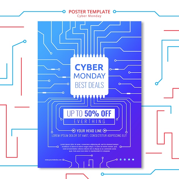 Cyber Plakat Szablon Obwodu Poniedziałek