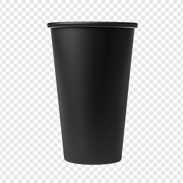 Czarny Kubek Wykonany Z Składalnego Plastiku Wielokrotnego Użytku Izolowany Na Przezroczystym Tle