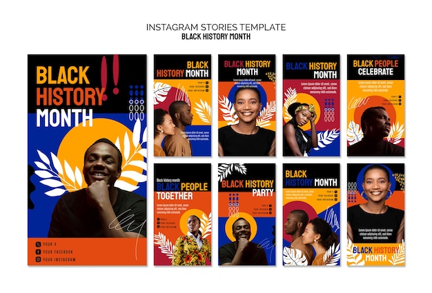 Bezpłatny plik PSD czarny miesiąc historii instagram stories