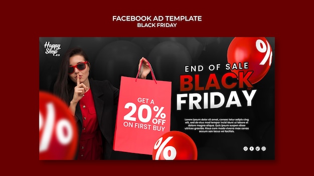 Czarny piątek sprzedaż szablon promocji mediów społecznościowych