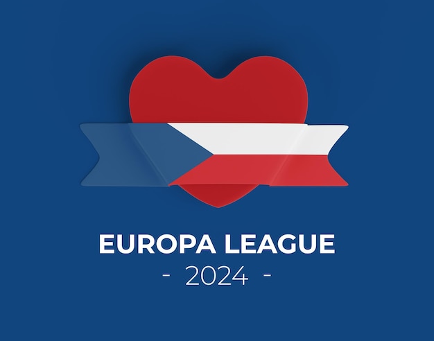 Bezpłatny plik PSD czechia heart ribbon banner