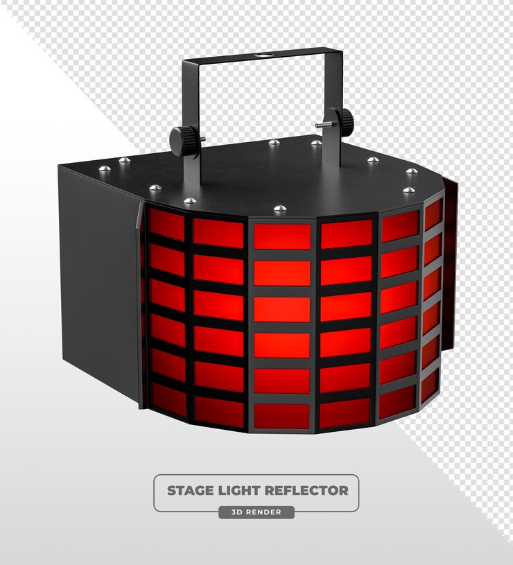Bezpłatny plik PSD czerwone światło led derby dla oświetlenia sceny i imprezy 3d render