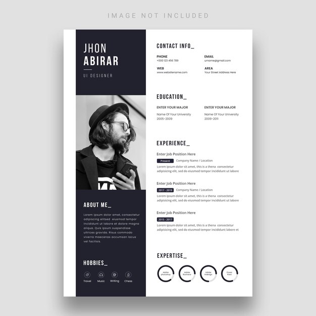Czyste i nowoczesne CV lub szablon cv