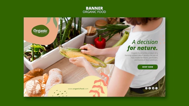 Bezpłatny plik PSD decyzja dotycząca szablonu sieci web banner natury