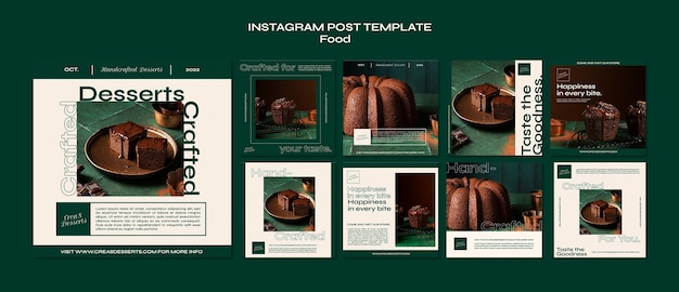 Desery biznesowe kolekcja postów na Instagramie